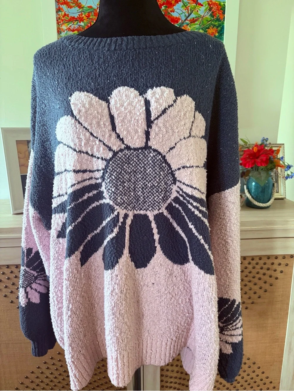 Free People “In Bloom” Violet/Blue Sweater